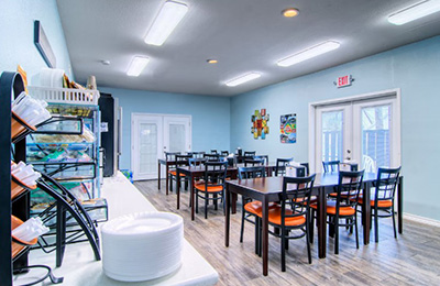 Bright and inviting breakfast corner