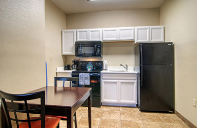 Kitchen area in the guest room at Alister Square Inn
