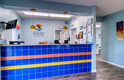 Welcoming reception area at Alister Square Inn